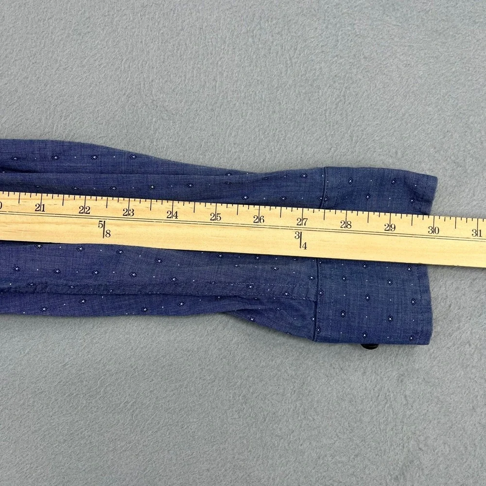 Banana Republic Mens Small Blue‎ Micro Diamond Stretch Soft Wash Slim Fit Shirt